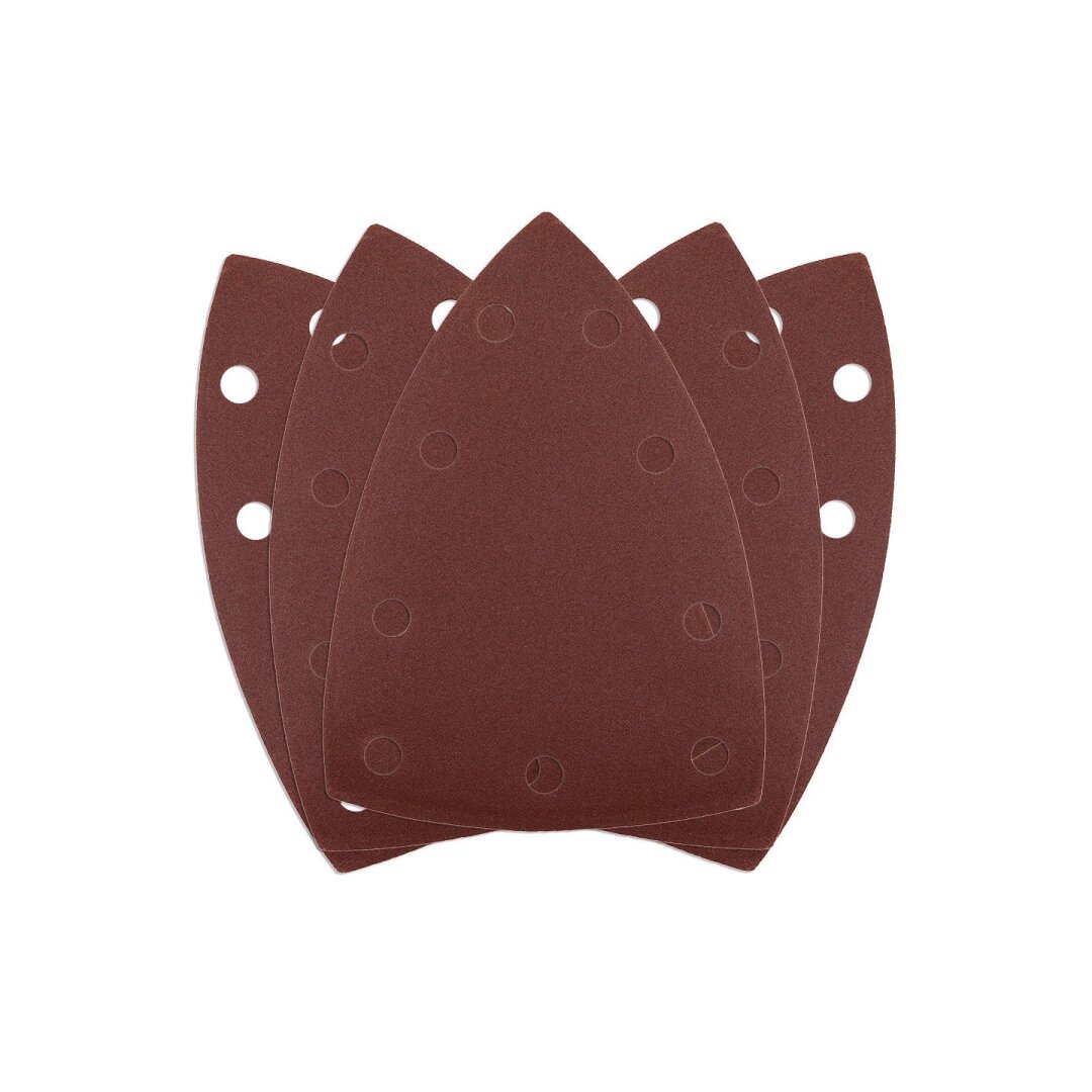 Šlifavimo popierius plienui 146 x 156 x 100 mm, p240, 5 vnt, su 9 skylėmis 04-623