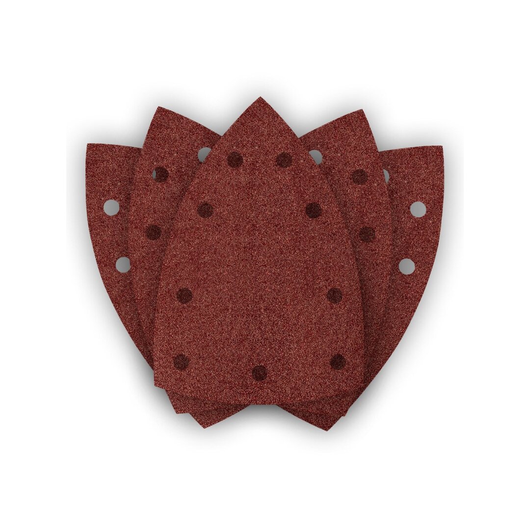 Šlifavimo popierius plienui 146 x 156 x 100 mm, p80, 5 vnt, su 9 skylėmis 04-623 Šlifavimo popierius plienui 146 x 156 x 100 mm, p80, 5 vnt, su 9 skylėmis 04-623