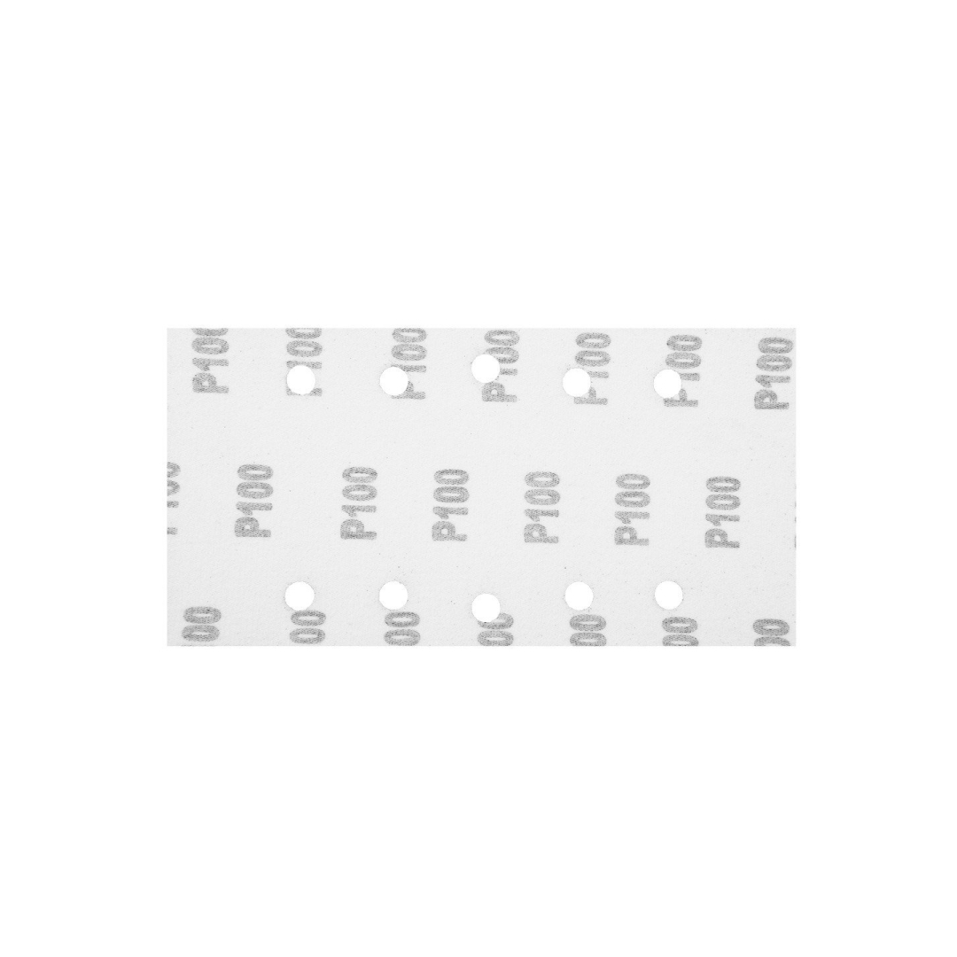 Šlifavimo popierius su „Velcro“ tvirtinimu 115 x 230 mm, K100, 5 vnt, su skylutėmis 5