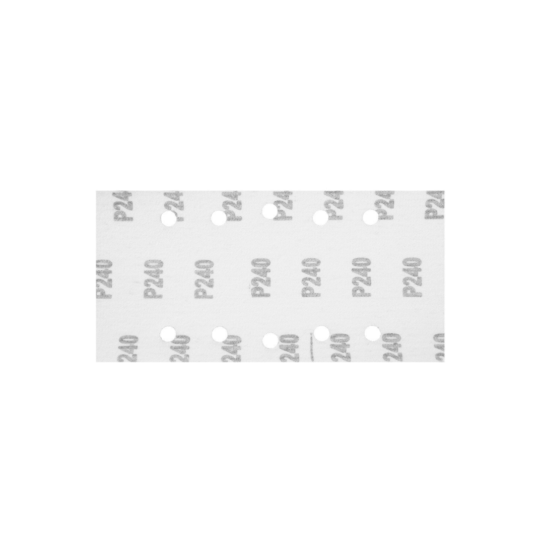 Šlifavimo popierius su „Velcro“ tvirtinimu 115 x 230 mm, K240, 5 vnt, su skylutėmis 5 Šlifavimo popierius su „Velcro“ tvirtinimu 115 x 230 mm, K240, 5 vnt, su skylutėmis 5