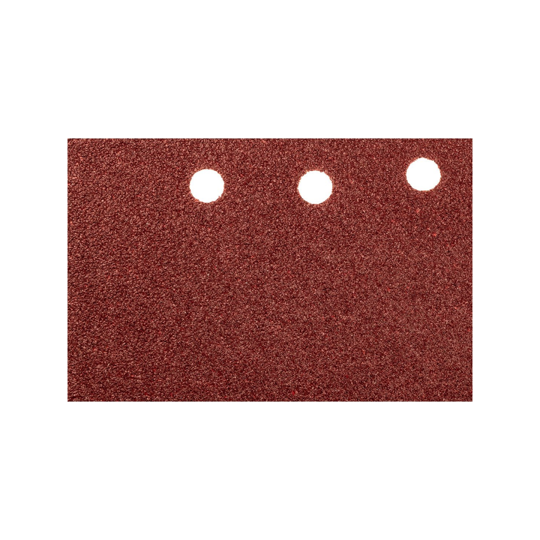 Šlifavimo popierius su „Velcro“ tvirtinimu 115 x 230 mm, K40, 5 vnt, su skylutėmis 4 Šlifavimo popierius su „Velcro“ tvirtinimu 115 x 230 mm, K40, 5 vnt, su skylutėmis 4