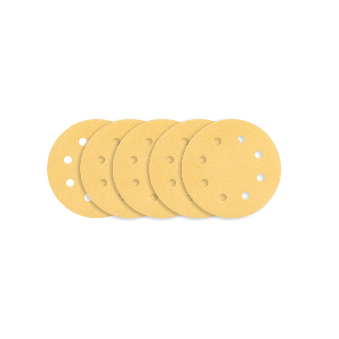 Šlifavimo popierius su „Velcro“ tvirtinimu 180 mm, K180, 5 vnt, su 8 skylutėmis šlifavimo mašinai 59G263 Šlifavimo popierius su „Velcro“ tvirtinimu 180 mm, K180, 5 vnt, su 8 skylutėmis šlifavimo mašinai 59G263