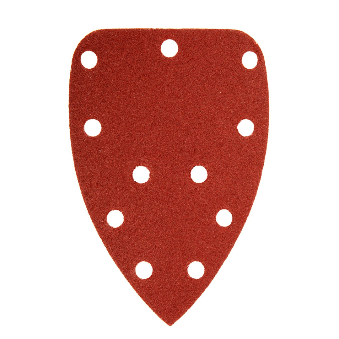 Šlifavimo popierius su „Velcro“ tvirtinimu delta 140 x 140 x 80 mm, K120, 5 vnt, su skylutėmis 3