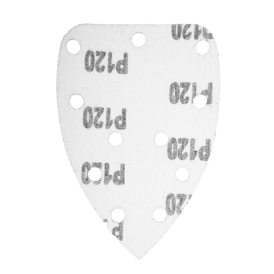 Šlifavimo popierius su „Velcro“ tvirtinimu delta 140 x 140 x 80 mm, K120, 5 vnt, su skylutėmis 5 Šlifavimo popierius su „Velcro“ tvirtinimu delta 140 x 140 x 80 mm, K120, 5 vnt, su skylutėmis 5