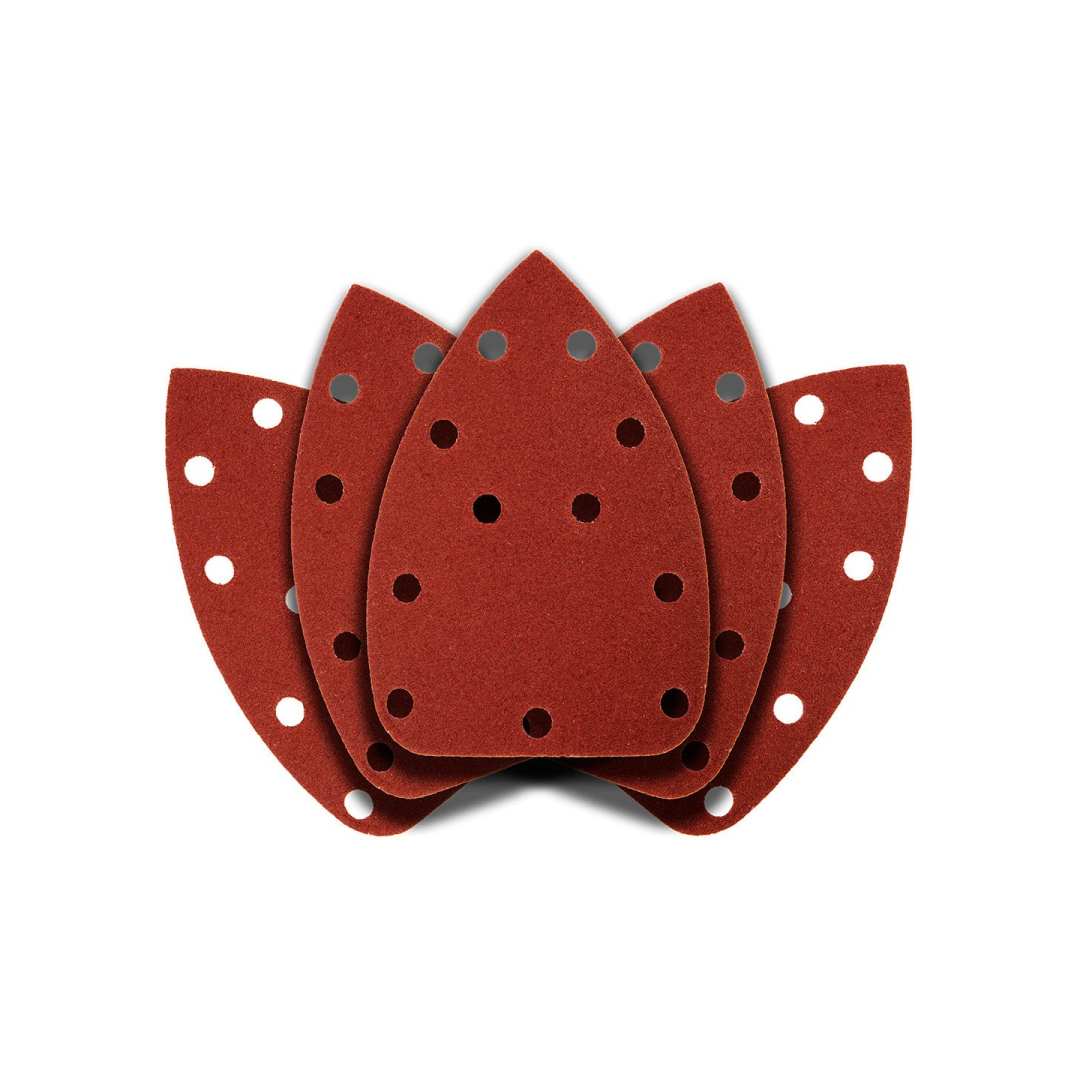 Šlifavimo popierius su „Velcro“ tvirtinimu delta 140 x 140 x 80 mm, K120, 5 vnt, su skylutėmis Šlifavimo popierius su „Velcro“ tvirtinimu delta 140 x 140 x 80 mm, K120, 5 vnt, su skylutėmis