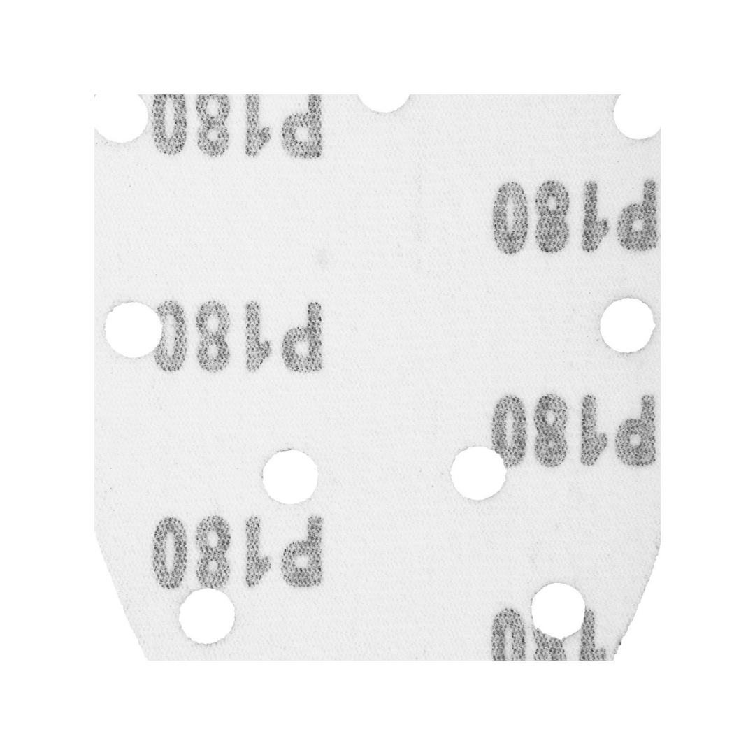 Šlifavimo popierius su „Velcro“ tvirtinimu delta 140 x 140 x 80 mm, K180, 5 vnt, su skylutėmis 7
