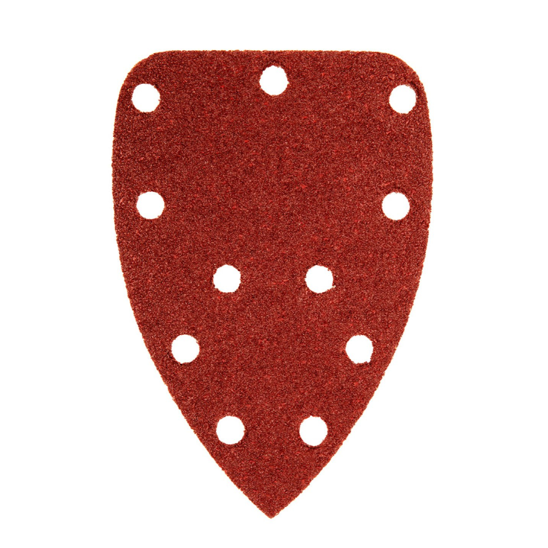 Šlifavimo popierius su „Velcro“ tvirtinimu delta 140 x 140 x 80 mm, K40, 5 vnt, su skylutėmis 3