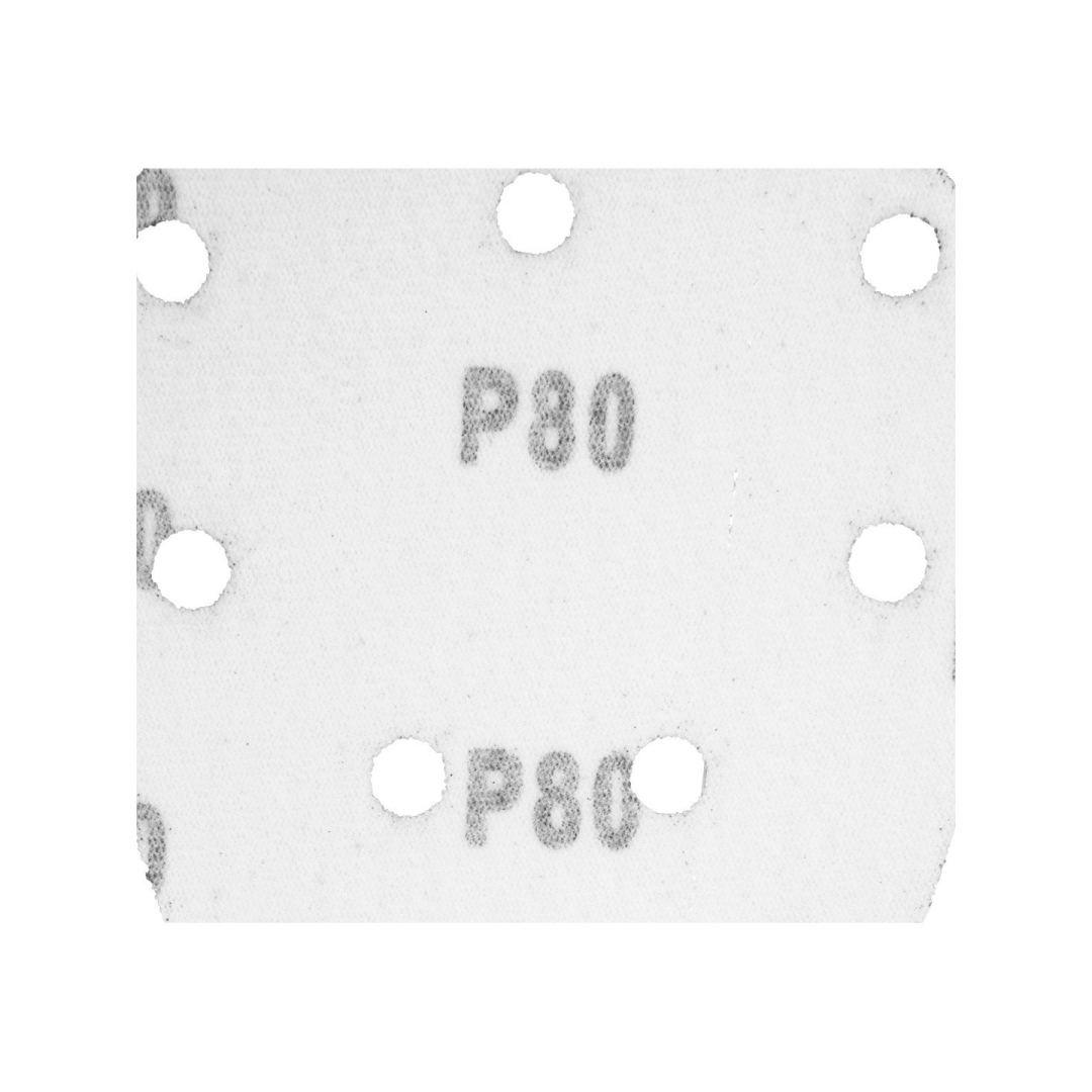 Šlifavimo popierius su „Velcro“ tvirtinimu delta 140 x 140 x 80 mm, K80, 5 vnt, su skylutėmis 7 Šlifavimo popierius su „Velcro“ tvirtinimu delta 140 x 140 x 80 mm, K80, 5 vnt, su skylutėmis 7