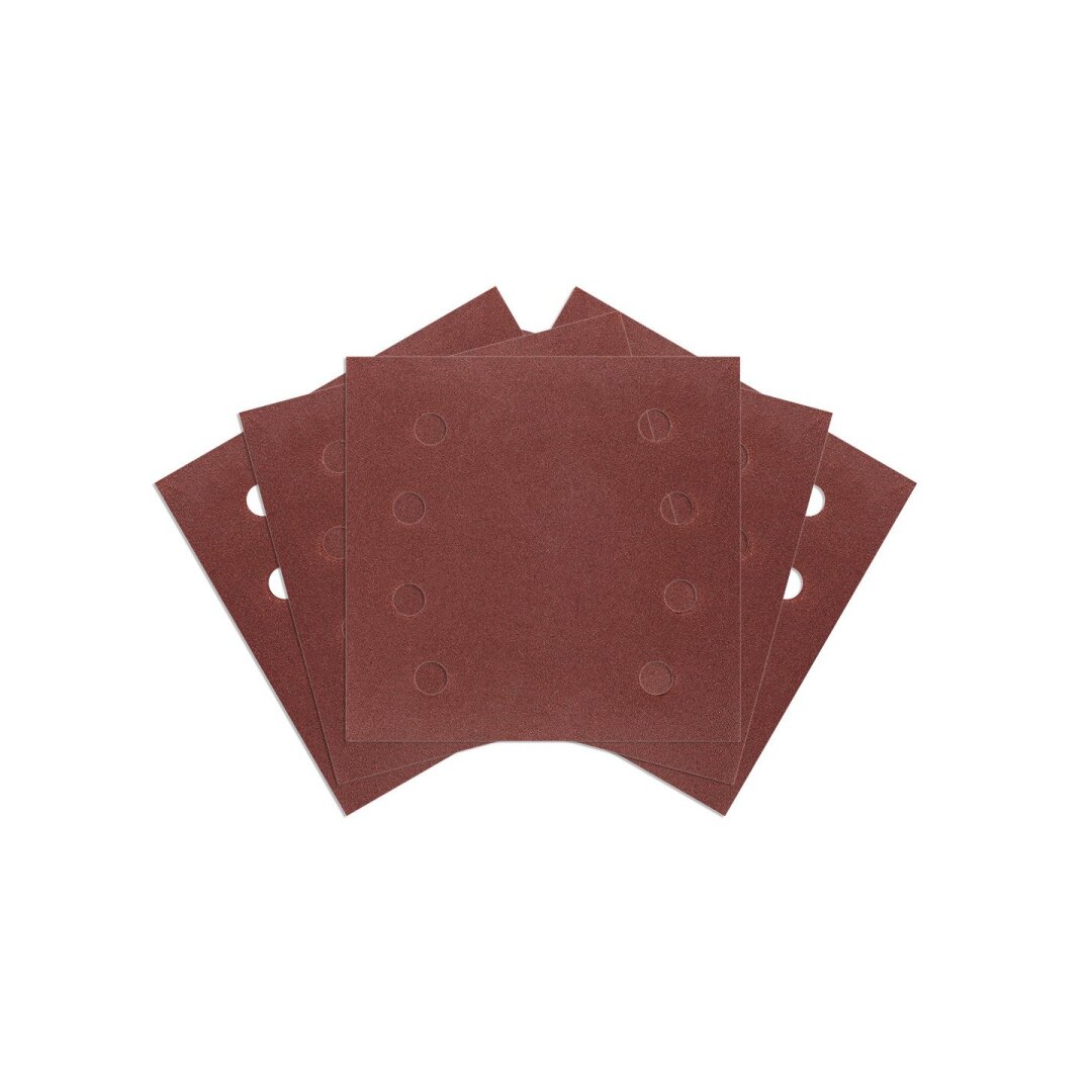 Šlifavimo popierius, „Velcro“ 113 x 113 mm, p240, 5 vnt. su 8 skylėmis