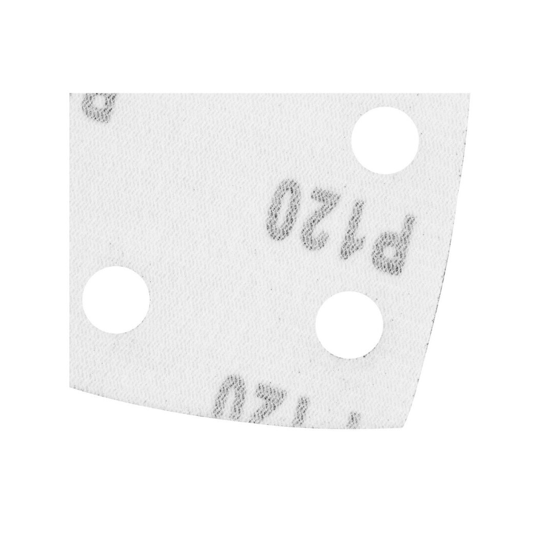 Šlifavimo popierius, „Velcro“, metalui 102 x 152 mm, P120, 5 vnt, su 11 skylių 4 Šlifavimo popierius, „Velcro“, metalui 102 x 152 mm, P120, 5 vnt, su 11 skylių 4