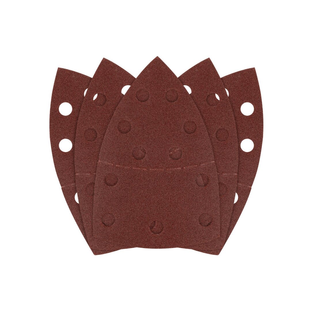 Šlifavimo popierius, „Velcro“, metalui 102 x 152 mm, P120, 5 vnt, su 11 skylių Šlifavimo popierius, „Velcro“, metalui 102 x 152 mm, P120, 5 vnt, su 11 skylių