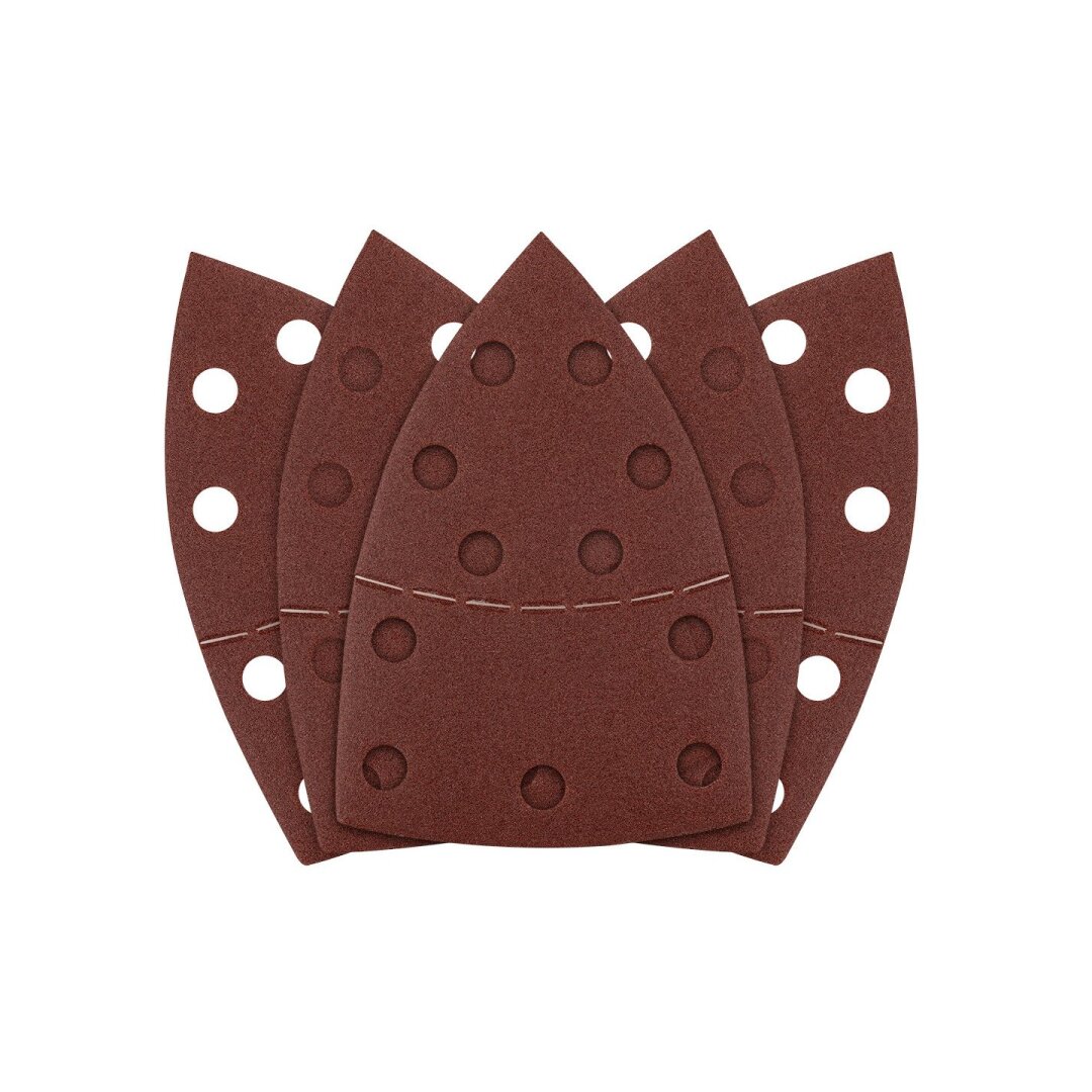 Šlifavimo popierius, „Velcro“, metalui 102 x 152 mm, P150, 5 vnt, su 11 skylių Šlifavimo popierius, „Velcro“, metalui 102 x 152 mm, P150, 5 vnt, su 11 skylių