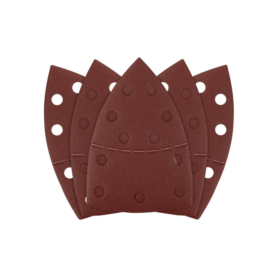 Šlifavimo popierius, „Velcro“, metalui 102 x 152 mm, p180, 5 vnt, su 11 skylių