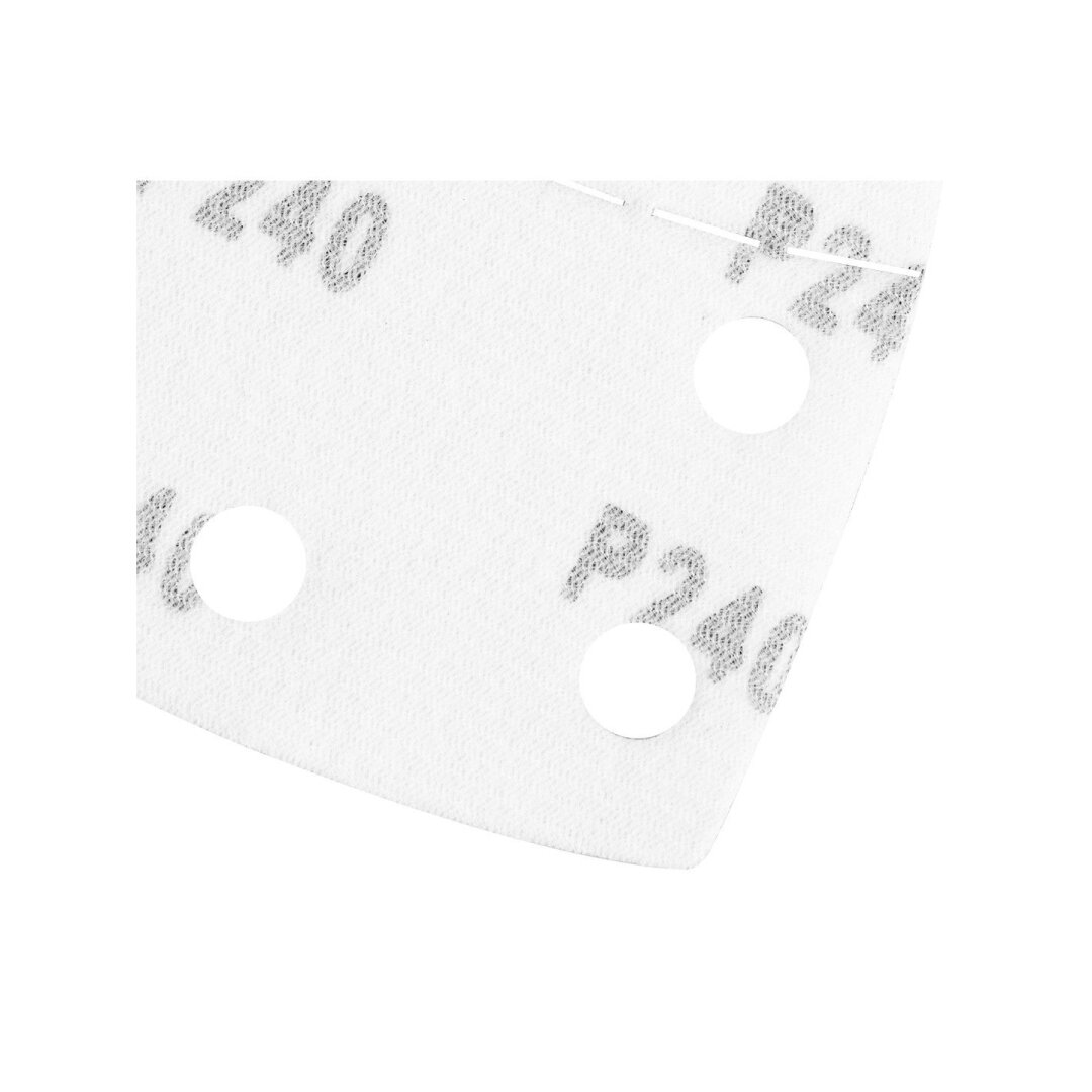 Šlifavimo popierius, „Velcro“, metalui 102 x 152 mm, p240, 5 vnt, su 11 skylių 4 Šlifavimo popierius, „Velcro“, metalui 102 x 152 mm, p240, 5 vnt, su 11 skylių 4