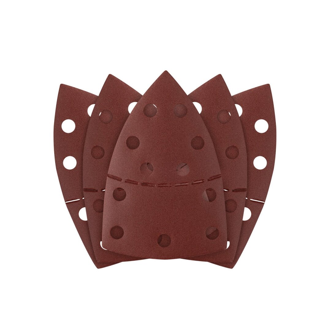 Šlifavimo popierius, „Velcro“, metalui 102 x 152 mm, p240, 5 vnt, su 11 skylių Šlifavimo popierius, „Velcro“, metalui 102 x 152 mm, p240, 5 vnt, su 11 skylių