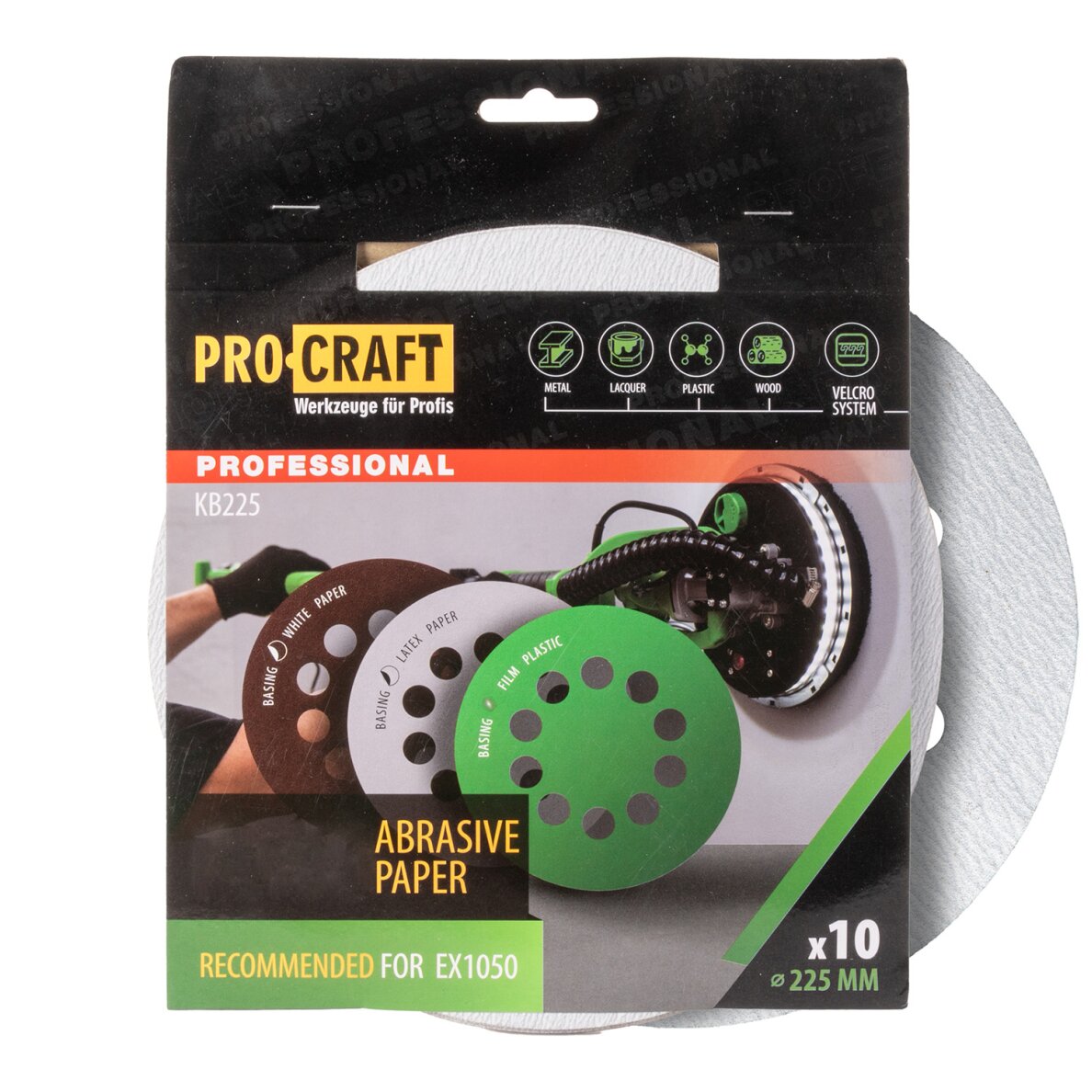 Šlifavimo popierius „ProCraft KB225.60” (10 vnt.) 1 Šlifavimo popierius „ProCraft KB225.60” (10 vnt.) 1