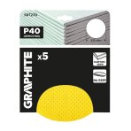 Šlifavimo diskai, perforuoti, „Velcro“, užpildyti skylėmis 225 mm, p40, 5 vnt.