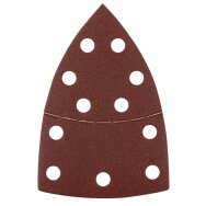 Šlifavimo popierius, „Velcro“, metalui 102 x 152 mm, P150, 5 vnt, su 11 skylių