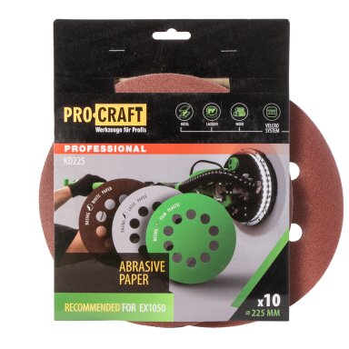 Šlifavimo popierius (10 vnt.) „ProCraft KD225.80” Šlifavimo popierius (10 vnt.) „ProCraft KD225.80”