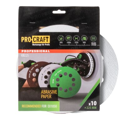 Šlifavimo popierius „ProCraft KB225.80” (10 vnt.) Šlifavimo popierius „ProCraft KB225.80” (10 vnt.)
