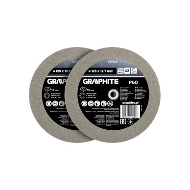 Šlifavimo diskai 125 x 20/16/12,7 x 16 mm, p60, 2 vnt.