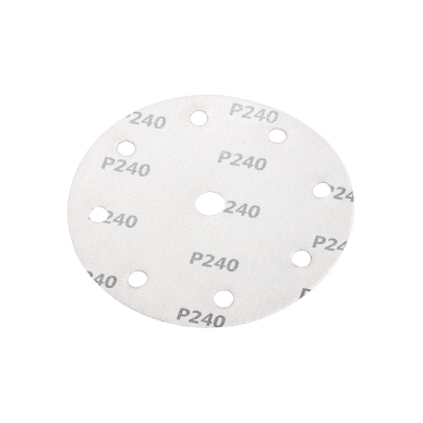 Šlifavimo diskai 150 mm, P240, 5 vnt, su 9 skylėmis 04-721 6 Šlifavimo diskai 150 mm, P240, 5 vnt, su 9 skylėmis 04-721 6