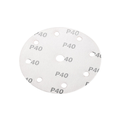 Šlifavimo diskai 150 mm, P40, 5 vnt, su 9 skylėmis 04-721 6 Šlifavimo diskai 150 mm, P40, 5 vnt, su 9 skylėmis 04-721 6