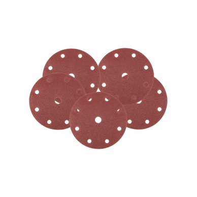 Šlifavimo diskai 150 mm, P40, 5 vnt, su 9 skylėmis 04-721 Šlifavimo diskai 150 mm, P40, 5 vnt, su 9 skylėmis 04-721