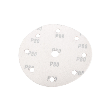 Šlifavimo diskai 150 mm, P80, 5 vnt, su 9 skylėmis 04-721 6 Šlifavimo diskai 150 mm, P80, 5 vnt, su 9 skylėmis 04-721 6