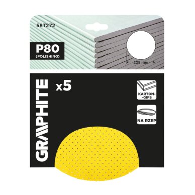 Šlifavimo diskai, perforuoti, „Velcro“, pritvirtinti su 225 mm, p80, 5 vnt. 1 Šlifavimo diskai, perforuoti, „Velcro“, pritvirtinti su 225 mm, p80, 5 vnt. 1