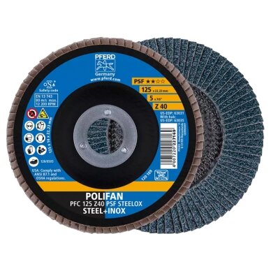 Šlifavimo diskas PFERD PFC125 Z PSF 40 Šlifavimo diskas PFERD PFC125 Z PSF 40