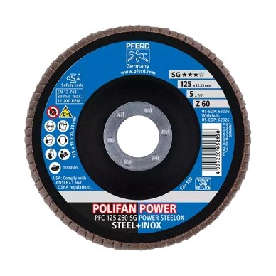 Šlifavimo diskas PFERD PFC125 Z40 SG-POWER 40 3 Šlifavimo diskas PFERD PFC125 Z40 SG-POWER 40 3