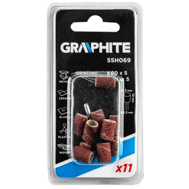 Šlifavimo juostos 6,3 mm, K60, K120, rinkinys 10 vnt. + 3,2 mm kotas 1