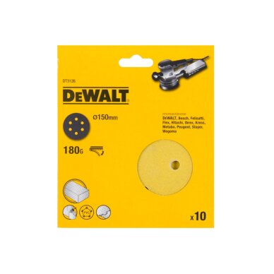 Šlifavimo popierius 180GT 150mm pakuoteje 10vnt 3