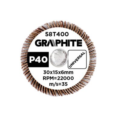 Šlifavimo popierius 30 x 15 x 6 mm, p40 2