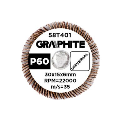 Šlifavimo popierius 30 x 15 x 6 mm, p60 2