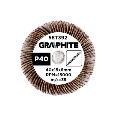 Šlifavimo popierius 40 x 15 x 6 mm, p40 2