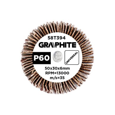 Šlifavimo popierius 50 x 30 x 6 mm, p60 2