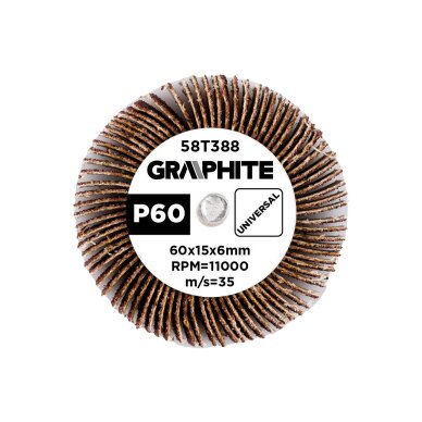 Šlifavimo popierius 60 x 15 x 6 mm, p60 2