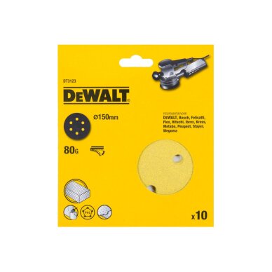 Šlifavimo popierius 80GT 150mm pakuoteje 10vnt Šlifavimo popierius 80GT 150mm pakuoteje 10vnt