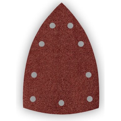 Šlifavimo popierius plienui 146 x 156 x 100 mm, p80, 5 vnt, su 9 skylėmis 04-623 2 Šlifavimo popierius plienui 146 x 156 x 100 mm, p80, 5 vnt, su 9 skylėmis 04-623 2