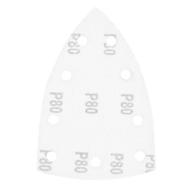 Šlifavimo popierius plienui 146 x 156 x 100 mm, p80, 5 vnt, su 9 skylėmis 04-623 3 Šlifavimo popierius plienui 146 x 156 x 100 mm, p80, 5 vnt, su 9 skylėmis 04-623 3