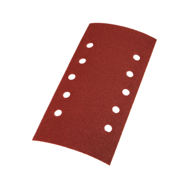 Šlifavimo popierius su „Velcro“ tvirtinimu 115 x 230 mm, K120, 5 vnt, su skylutėmis 6 Šlifavimo popierius su „Velcro“ tvirtinimu 115 x 230 mm, K120, 5 vnt, su skylutėmis 6