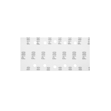 Šlifavimo popierius su „Velcro“ tvirtinimu 115 x 230 mm, K180, 5 vnt, su skylutėmis 5 Šlifavimo popierius su „Velcro“ tvirtinimu 115 x 230 mm, K180, 5 vnt, su skylutėmis 5