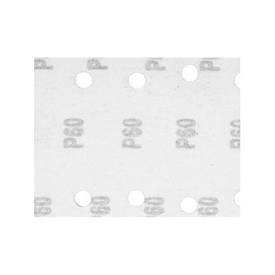 Šlifavimo popierius su „Velcro“ tvirtinimu 115 x 230 mm, K60, 5 vnt, su skylutėmis 7 Šlifavimo popierius su „Velcro“ tvirtinimu 115 x 230 mm, K60, 5 vnt, su skylutėmis 7