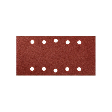 Šlifavimo popierius su „Velcro“ tvirtinimu 115 x 230 mm, K80, 5 vnt, su skylutėmis 3