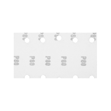 Šlifavimo popierius su „Velcro“ tvirtinimu 115 x 230 mm, K80, 5 vnt, su skylutėmis 7 Šlifavimo popierius su „Velcro“ tvirtinimu 115 x 230 mm, K80, 5 vnt, su skylutėmis 7