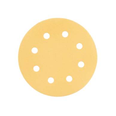 Šlifavimo popierius su „Velcro“ tvirtinimu 180 mm, K180, 5 vnt, su 8 skylutėmis šlifavimo mašinai 59G263 6