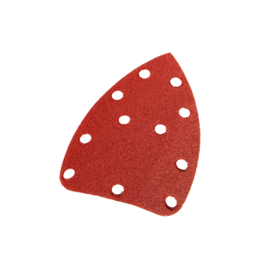 Šlifavimo popierius su „Velcro“ tvirtinimu delta 140 x 140 x 80 mm, K100, 5 vnt, su skylutėmis 6