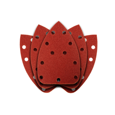Šlifavimo popierius su „Velcro“ tvirtinimu delta 140 x 140 x 80 mm, K100, 5 vnt, su skylutėmis Šlifavimo popierius su „Velcro“ tvirtinimu delta 140 x 140 x 80 mm, K100, 5 vnt, su skylutėmis